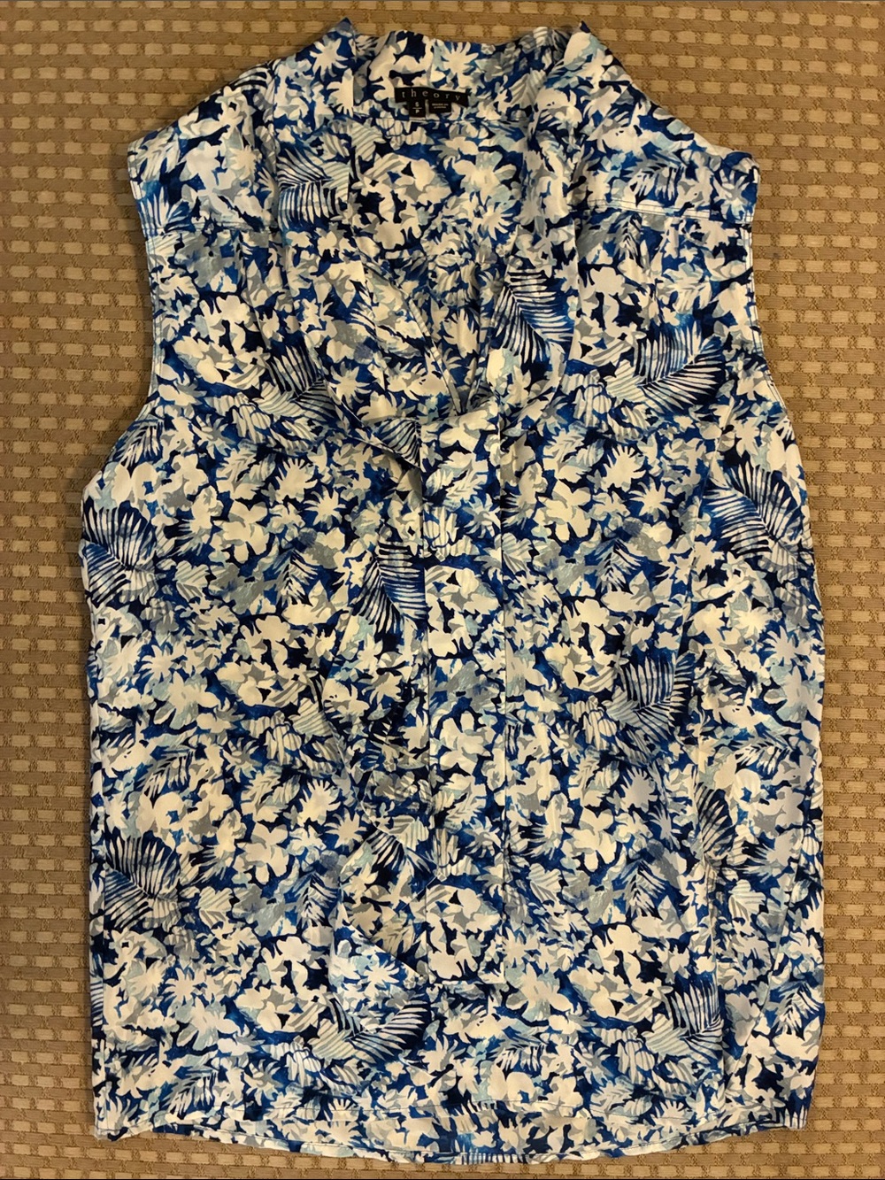 Silk theory tie front blouse